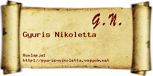 Gyuris Nikoletta névjegykártya